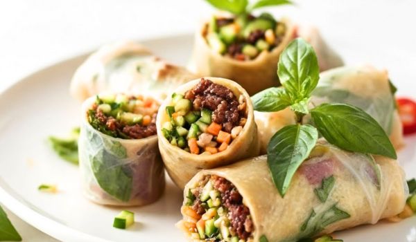 20 Minute Thai Basil Beef Rolls Recipe