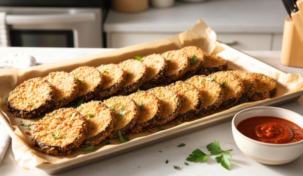 Crispy Breaded Baked Eggplant Recipe