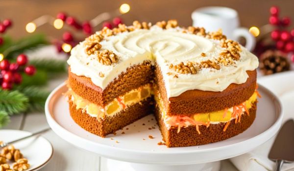 Christmas Hawaiian Carrot Pineapple Cake Recipe